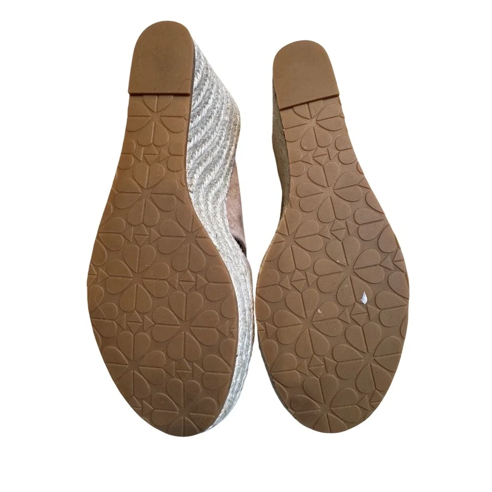 Kate‎ Spade Tropez Suede Espadrille Wedge Sandals Taupe Size 8.5